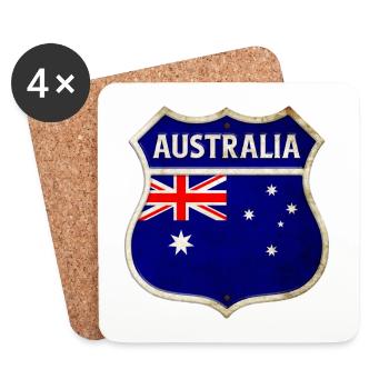 Australia Coat of Arms Flags Design - Coasters (set of 4) - white - Front