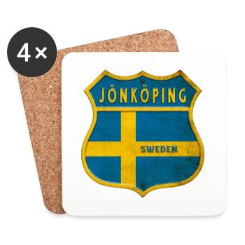 Jönköping Schweden Wappen Flaggen - Untersetzer (4er-Set) - Weiß - Vorne