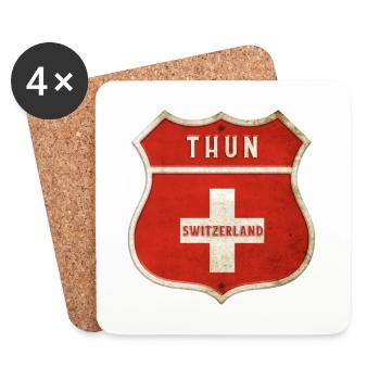 Thun Schweiz Wappen Flaggen Design - Untersetzer (4er-Set) - Weiß - Vorne
