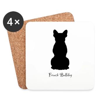 Français Bulldog - Dessous de verre (lot de 4) - blanc - Devant