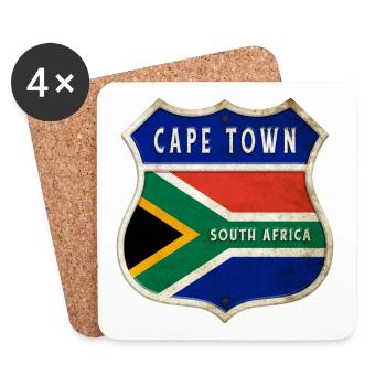 Kapstadt Südafrika Wappen Flaggen Design - Untersetzer (4er-Set) - Weiß - Vorne
