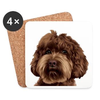 Schnoodle Doodle Dog - Untersetzer (4er-Set) - Weiß - Vorne