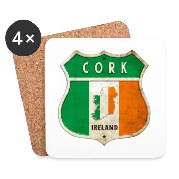 Cork Ireland Coat of Arms Flags Design - Coasters (set of 4) - white - Front
