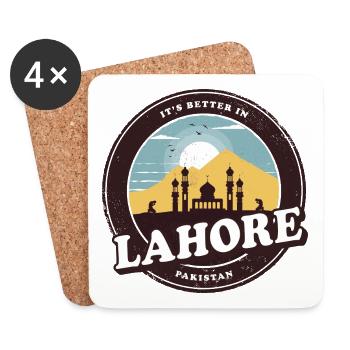 Lahore Pakistan Moschee Design - Untersetzer (4er-Set) - Weiß - Vorne