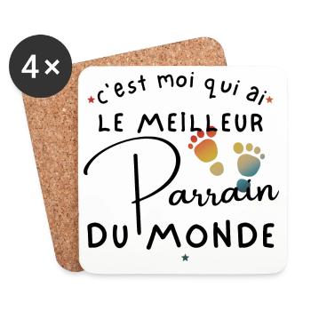C'est moi qui ai le meilleur parrain du monde - Dessous de verre (lot de 4) - blanc - Devant