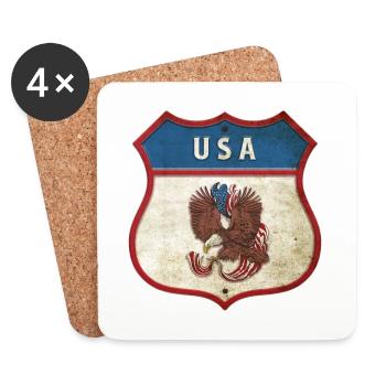 USA coat of arms eagle design - Coasters (set of 4) - white - Front