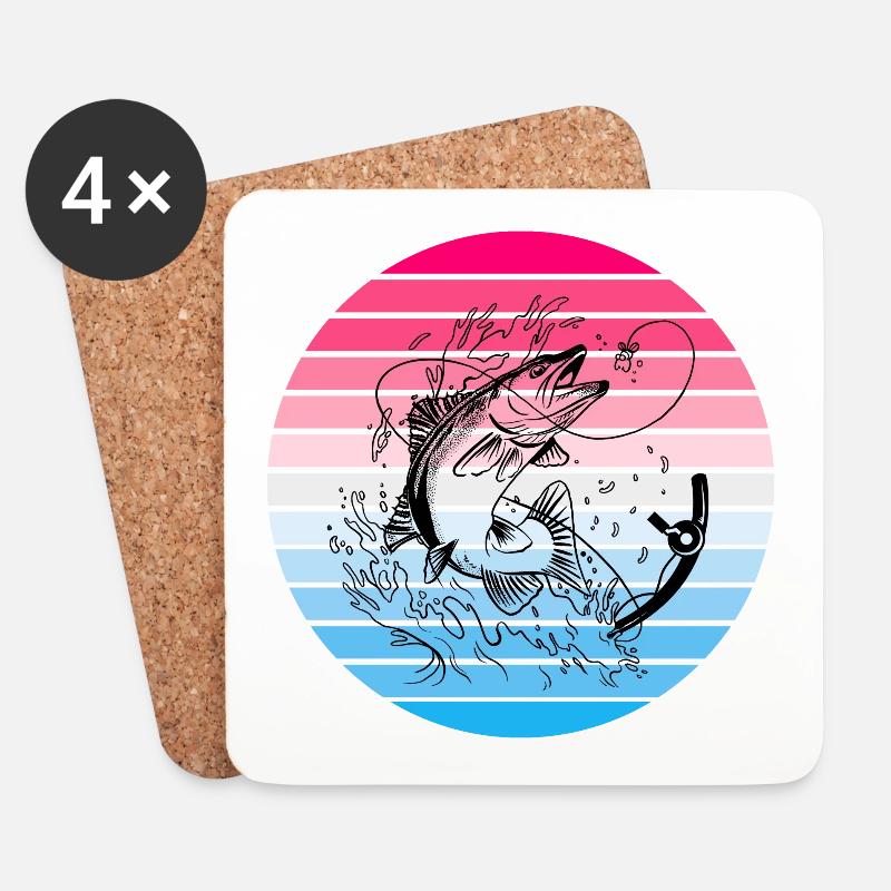 Angler Design - Untersetzer (4er-Set) - Weiß