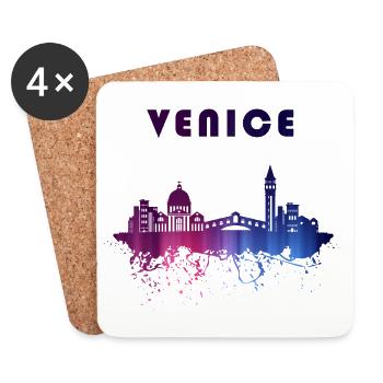 Venice skyline splash design. - Coasters (set of 4) - white - Front