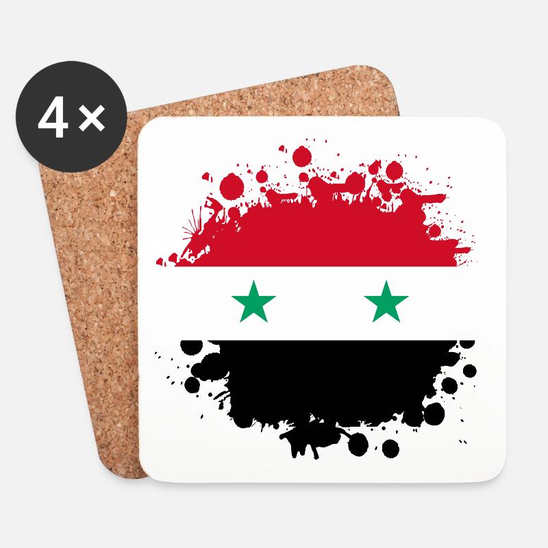 Syrien Flaggen Klecks - Untersetzer (4er-Set) - Weiß