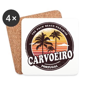 Carvoeiro Portugal Vintage Beach Design - Untersetzer (4er-Set) - Weiß - Vorne