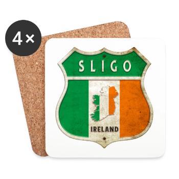 Sligo Ireland Coat of Arms Flags Design - Coasters (set of 4) - white - Front