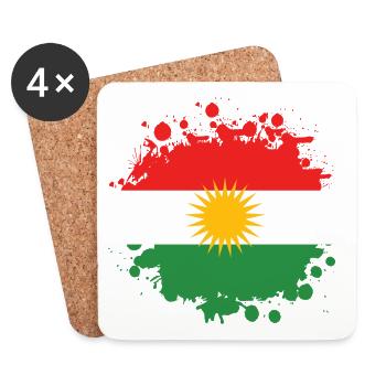 Kurdistan Splash flags design - Coasters (set of 4) - white - Front