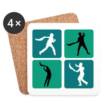 Design sportif Jai Alai - Dessous de verre (lot de 4) - blanc - Devant