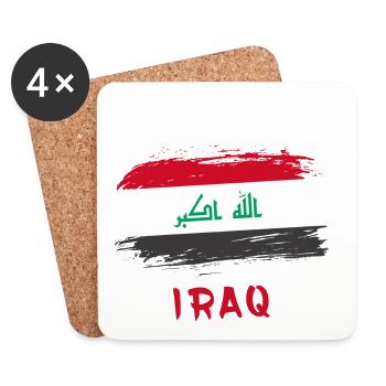 Team Iraq flag design - Coasters (set of 4) - white - Front
