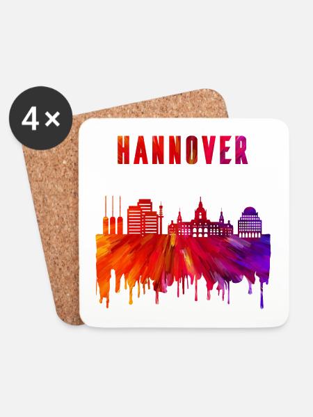 Hannover Skyline Design - Untersetzer (4er-Set) - Weiß