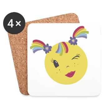 Powergirly - Untersetzer (4er-Set) - Weiß - Vorne
