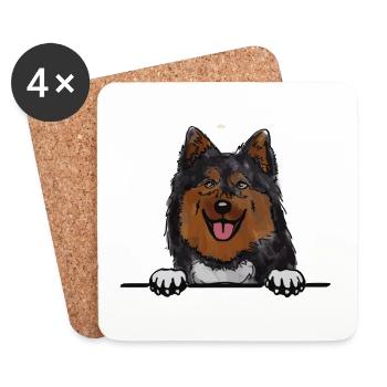 Finnischer Lapphundhund für spähende Hundeliebhaber - Untersetzer (4er-Set) - Weiß - Vorne