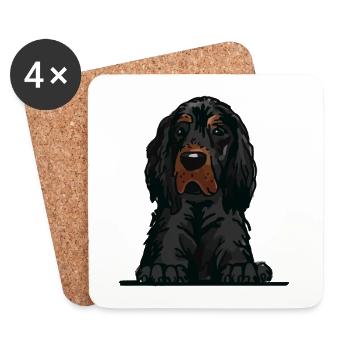 Gordon Setter Dog for Peeking Dog Lovers - Coasters (set of 4) - white - Front