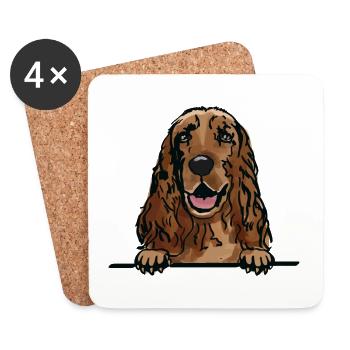 Irish Setter Dog for Peeking Dog Lovers - Coasters (set of 4) - white - Front