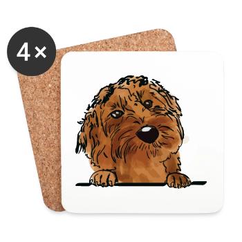 Labradoodle Hund für spähende Hundeliebhaber - Untersetzer (4er-Set) - Weiß - Vorne
