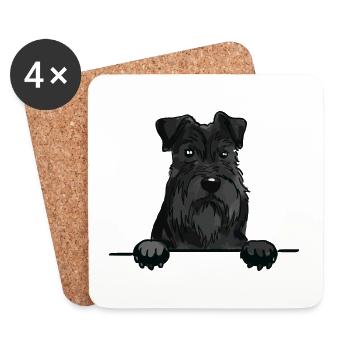 Scottish Terrier Dog for Peeking Dog Lovers - Coasters (set of 4) - white - Front