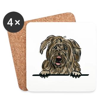 Romanian Mioritic Shepherd Dog for Peeking Dog Lov - Coasters (set of 4) - white - Front
