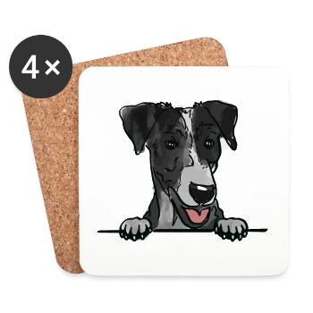 Chien Fox Terrier lisse pour les amateurs de chiens qui jettent un coup d’œil - Dessous de verre (lot de 4) - blanc - Devant