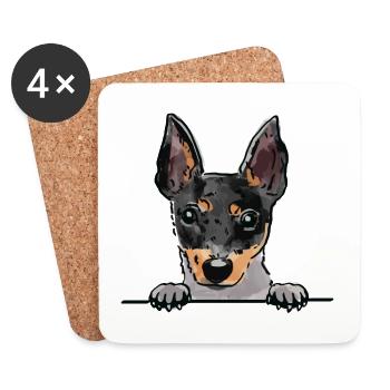 Jouet Fox Terrier Chien pour les amateurs de chiens qui jettent un coup d’œil - Dessous de verre (lot de 4) - blanc - Devant