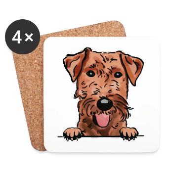 Welsh Terrier Dog for Peeking Dog Lovers - Coasters (set of 4) - white - Front