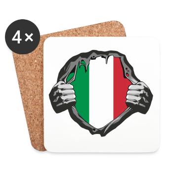 Italien Brust Design - Untersetzer (4er-Set) - Weiß - Vorne