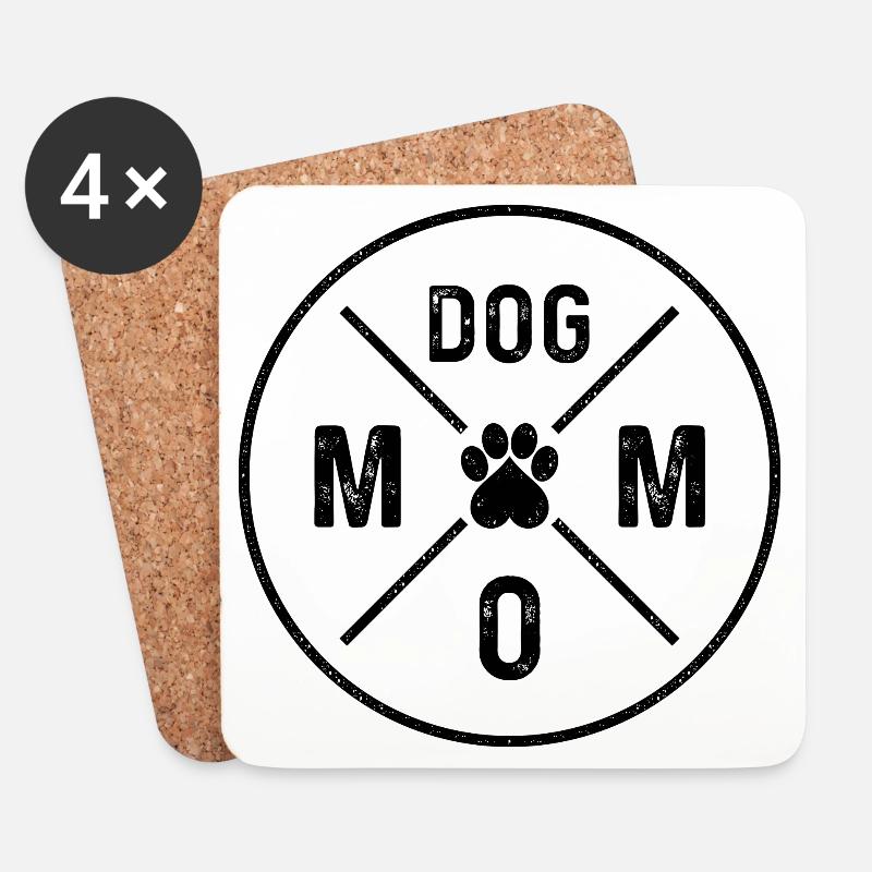 Dog Mom - Untersetzer (4er-Set) - Weiß