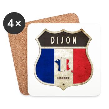 Dijon Frankreich Wappen Flaggen Design - Untersetzer (4er-Set) - Weiß - Vorne