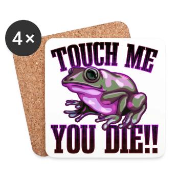 Touch me and you die | Pfeilgift Frosch Geschenk - Untersetzer (4er-Set) - Weiß - Vorne