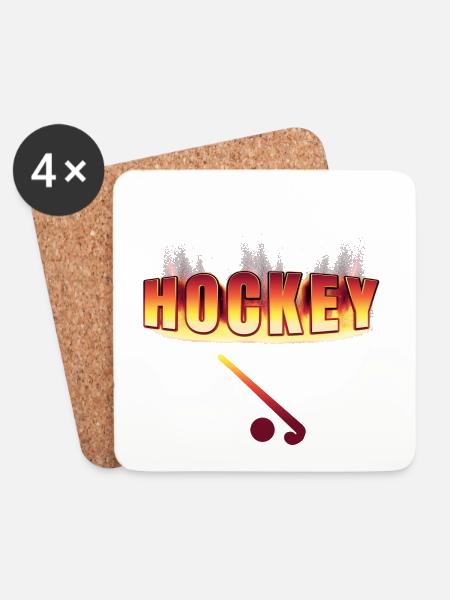 Hockey Design - Untersetzer (4er-Set) - Weiß