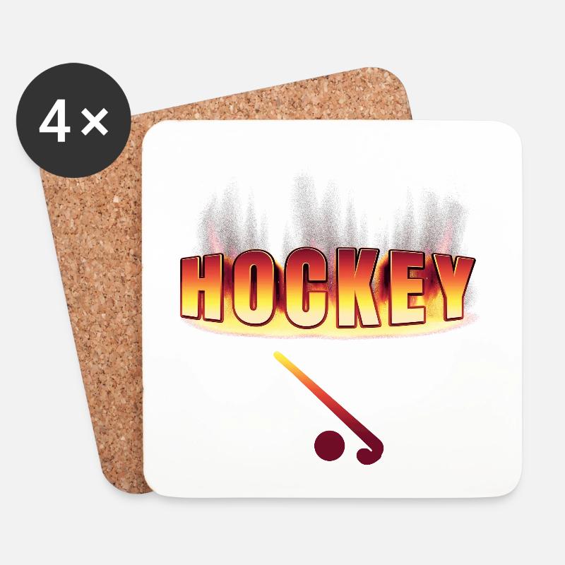 Hockey Design - Untersetzer (4er-Set) - Weiß