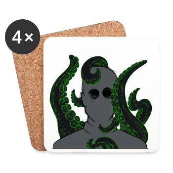 Portrait Neon Tentacle - Coasters (set of 4) - white - Front