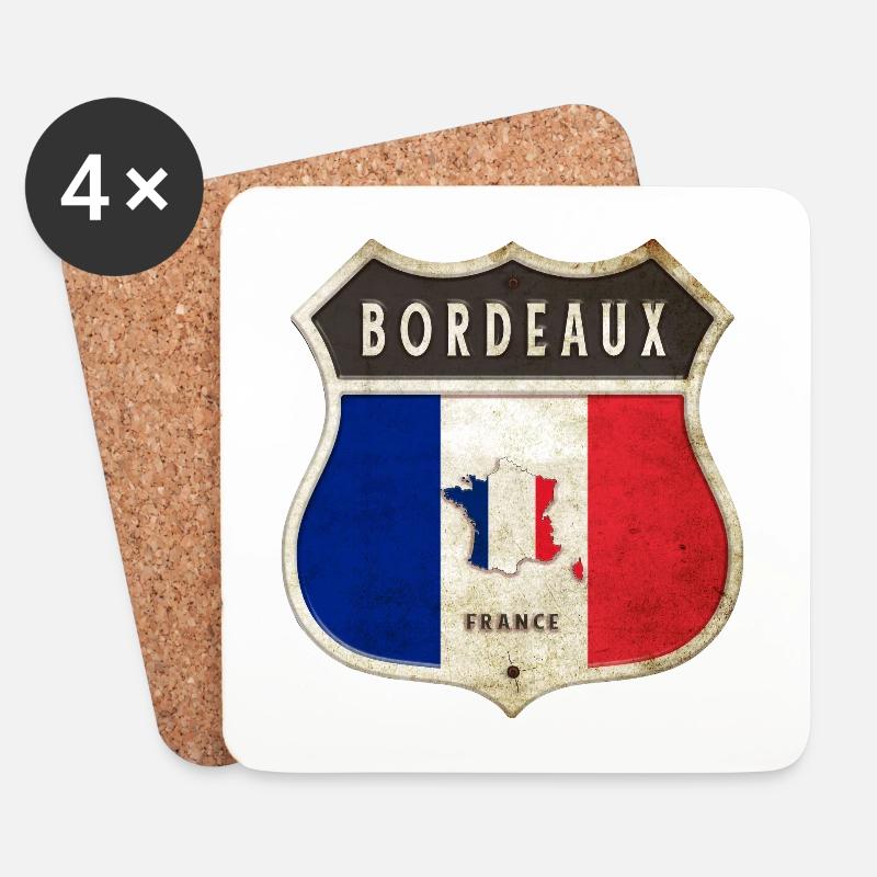 Bordeaux Frankreich Wappen Flaggen Design - Untersetzer (4er-Set) - Weiß