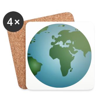 blue planet Earth with green continents - Coasters (set of 4) - white - Front