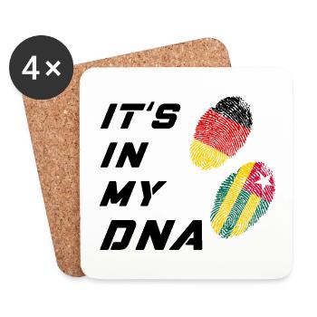 In meiner DNA Deutschland / Togo - Untersetzer (4er-Set) - Weiß - Vorne