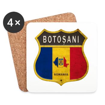 Armoiries de Botoşani Roumanie - Dessous de verre (lot de 4) - blanc - Devant