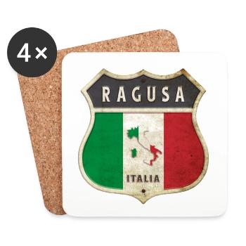 Raguse Italie Armoiries Drapeaux Design - Dessous de verre (lot de 4) - blanc - Devant