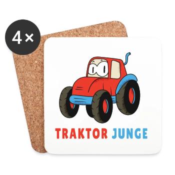 Tracteur Boy - Dessous de verre (lot de 4) - blanc - Devant