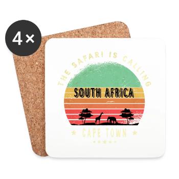 Kapstadt Südafrika Safari Design - Untersetzer (4er-Set) - Weiß - Vorne