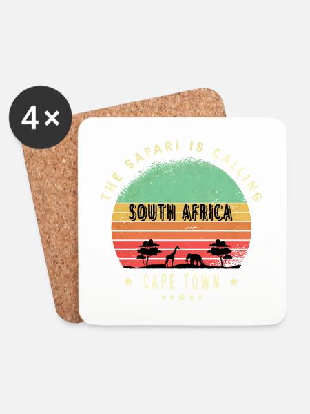 Kapstadt Südafrika Safari Design - Untersetzer (4er-Set) - Weiß