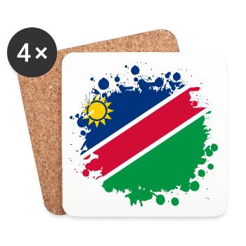 Namibia Flaggen Klecks Design - Untersetzer (4er-Set) - Weiß - Vorne