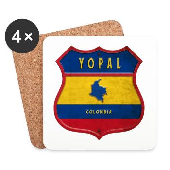 Écusson Yopal Columbia - Dessous de verre (lot de 4) - blanc - Devant