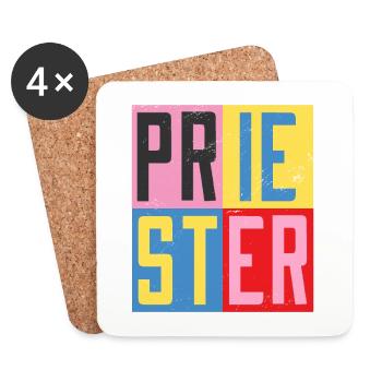 Conception de prêtre - Dessous de verre (lot de 4) - blanc - Devant