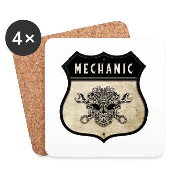 Mechanic Skull Crest - Coasters (set of 4) - white - Front
