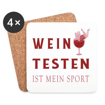 Wein Tester Design - Untersetzer (4er-Set) - Weiß - Vorne