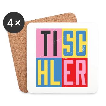 Tischler Design - Untersetzer (4er-Set) - Weiß - Vorne